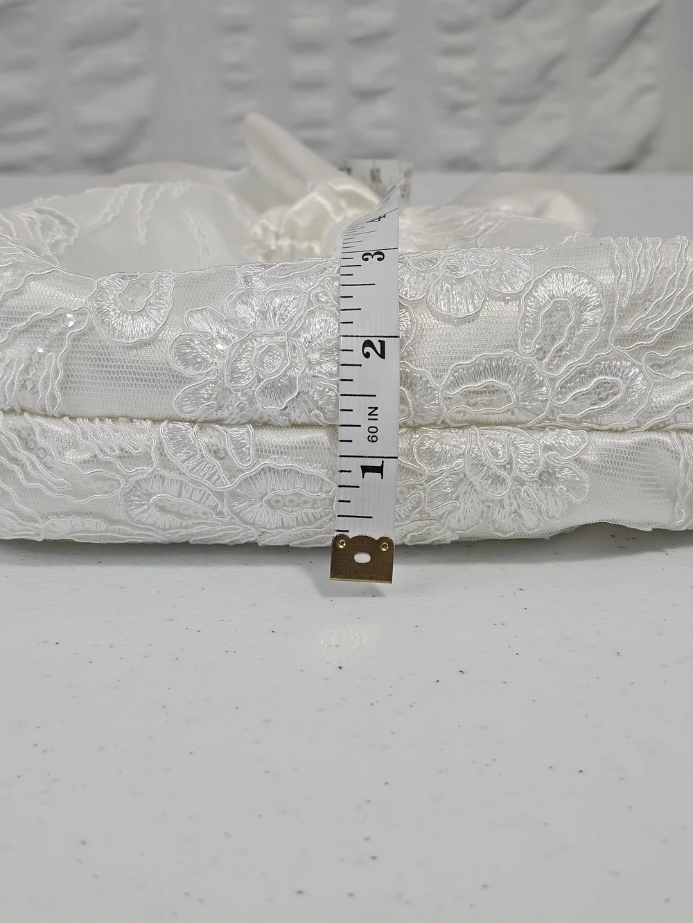 Enchanted Bride Satin Bridal Purse Wedding Money Bag White Satin Pearl Lace